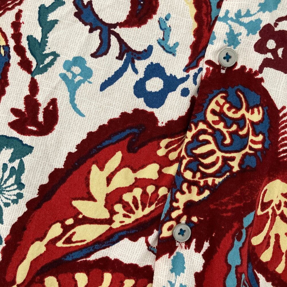 Denim & Flower Ricky Singh Paisley Floral Short Sleeve Button Down Shirt Large - Picture 4 of 4